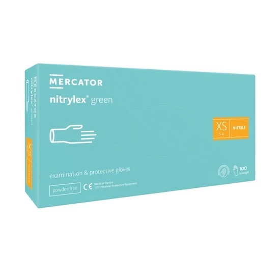 Nitrylex® Green XS púdermentes nitril kesztyű 100db