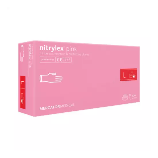 Nitrylex® pink L púdermentes nitril kesztyű