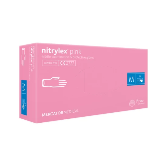 Nitrylex® pink M púdermentes nitril kesztyű