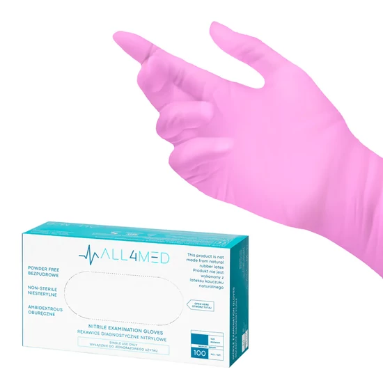 Nitril kesztyű PINK - L  100db