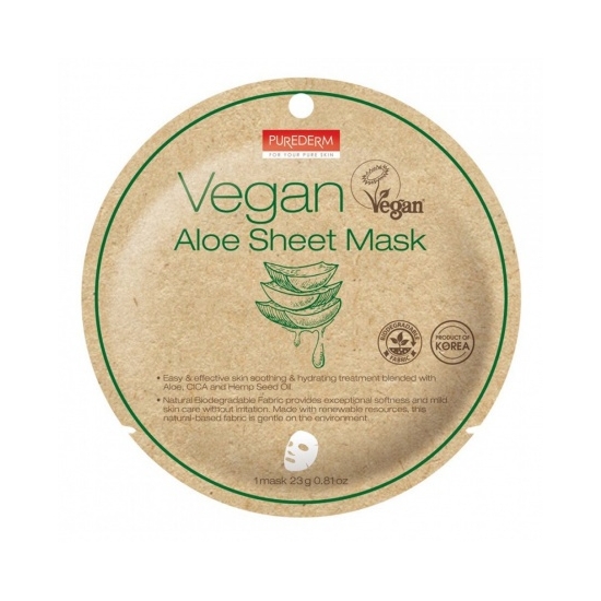 PureDerm 3 az 1-ben Vegan Aloe Vera maszk