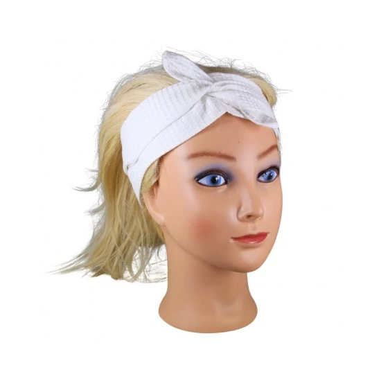 Megkötős fejpánt kockás pamutból