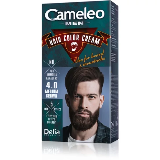 Cameleo Men Haj-, bajusz- és szakállfesték Közép barna 4.0