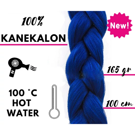 Afro szintetikus 100% kanekalon haj 165g - Blue 