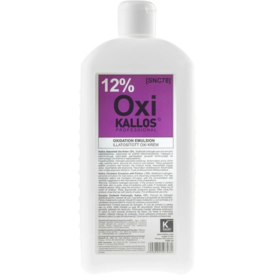 Kallos színelőhívő krémhidrogén 12% 1000ml