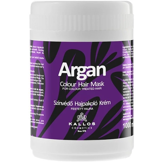 Kallos Argán színvédő pakolás festett hajra 1000ml