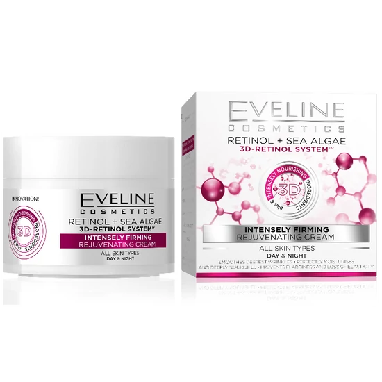 Eveline Retinol + Tengeri Algák Intenzív feszesítő fiatalító nappali és éjszakai krém minden bőrtípusra 50ml