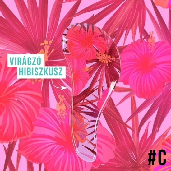 Sibel virág mintás bontókefe - hibiszkusz kollekció #C