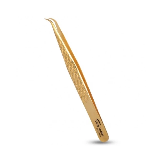 Long Lashes csipesz enyhén hajlított - arany, 12cm