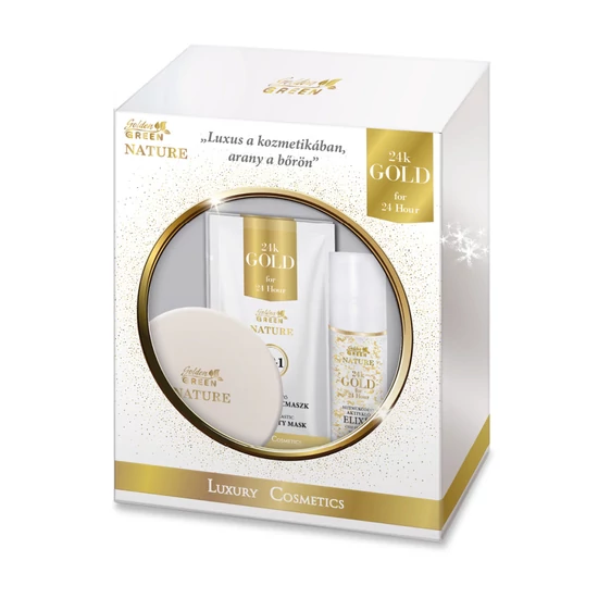 Golden GREEN Nature 24K Gold Szépségcsomag elixírrel, szemkörnyékápoló géllel és aranymaszkkal