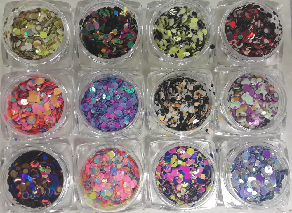Diamond Nails Rainbow konfetti szett 12db