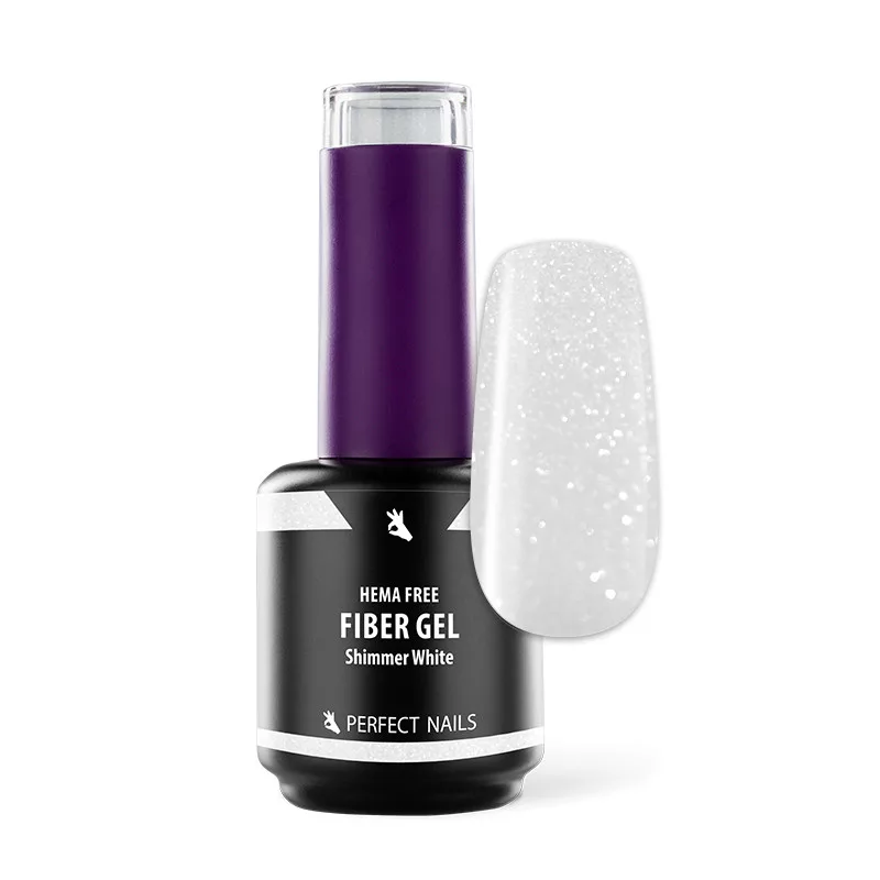 Perfect Nails Fiber Vitamin Base Gel - HEMA Free üvegszálas alapzselé - Shimmer White 15ml