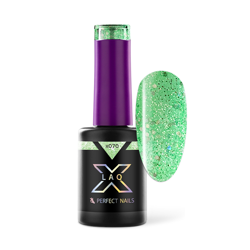 Perfect Nails LacGel LaQ X Gél Lakk 8ml - Green X070 - Sparkle