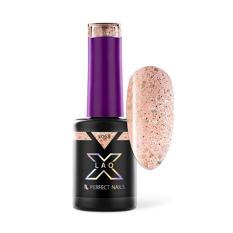 Perfect Nails LacGel LaQ X Gél Lakk 8ml - Peach X068 - Sparkle