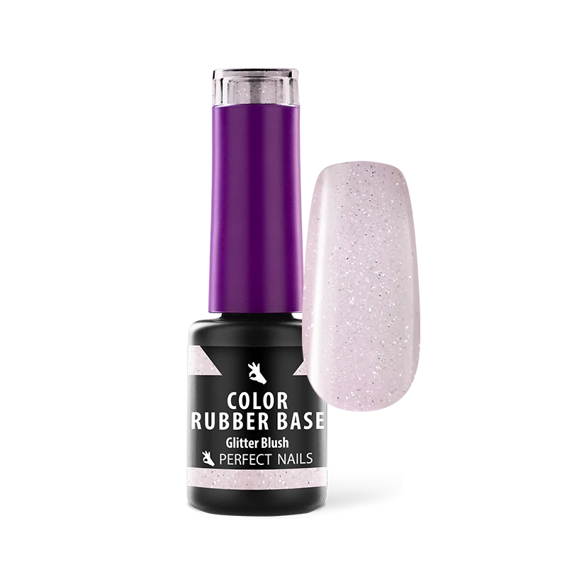 Perfect Nails Color Rubber Base Gel - Színezett Alapzselé 4ml - Glitter Blush