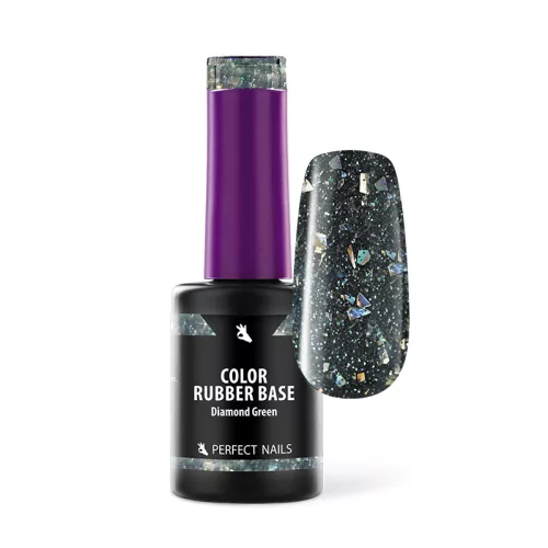Perfect Nails Color Rubber Base Gel - Színezett Alapzselé 8ml - Diamond Green