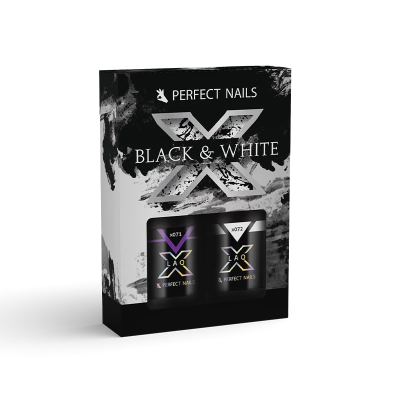 Perfect Nails LacGel LaQ X - Black & White Gél Lakk Szett