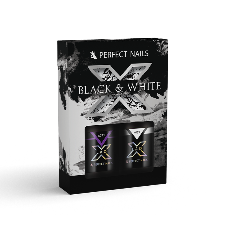 Perfect Nails LacGel LaQ X - Black & White Gél Lakk Szett