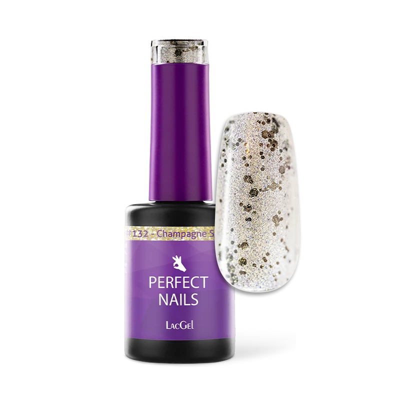 Perfect Nails LacGel 132 Gél Lakk 8ml - Champagne Silver - Prosecco