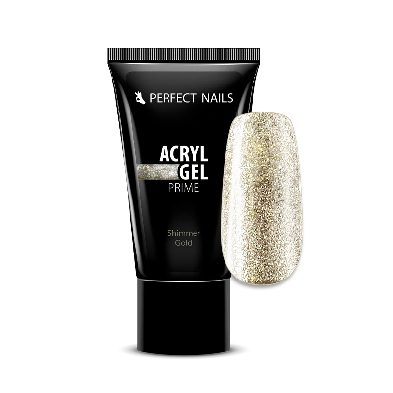 Perfect Nails Csillámos AcrylGel Prime - Tubusos Akril Gél 15g - Shimmer gold