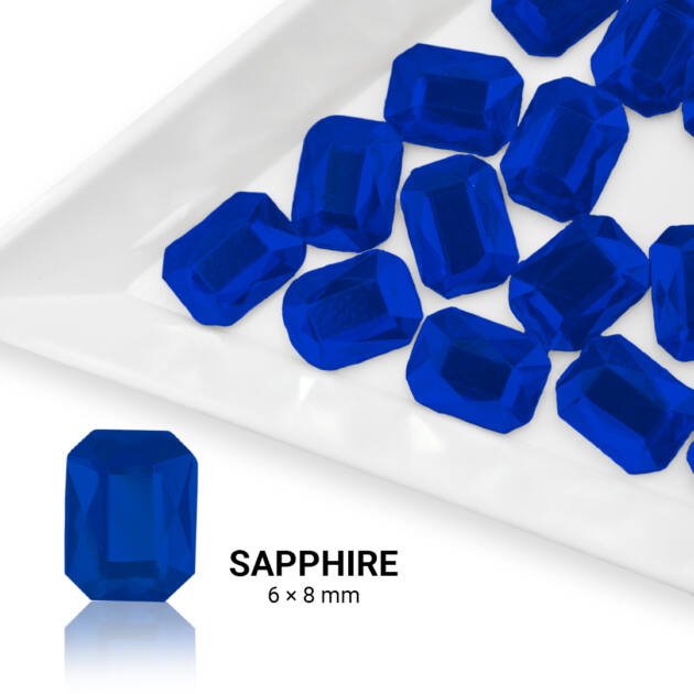 Formakő téglalap alakú - 6x8mm - Sapphire