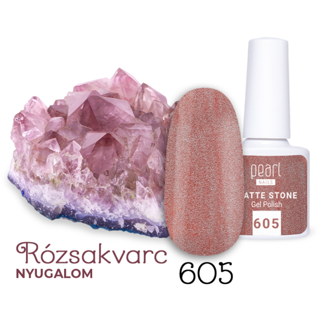 Pearl Matte Stone 605 gél lakk - rosegold 