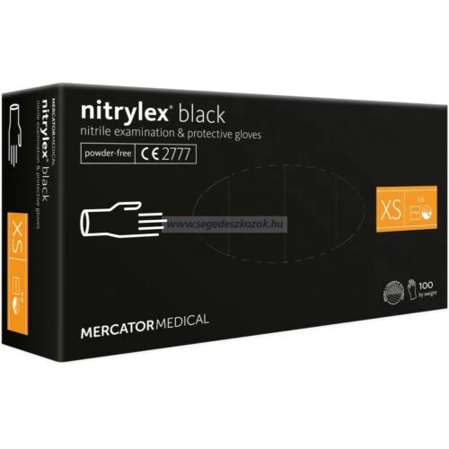 Nitrylex® black XS púdermentes nitril kesztyű