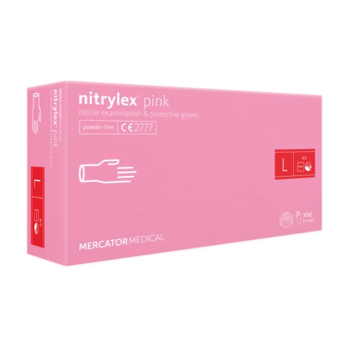 Nitrylex® pink L púdermentes nitril kesztyű