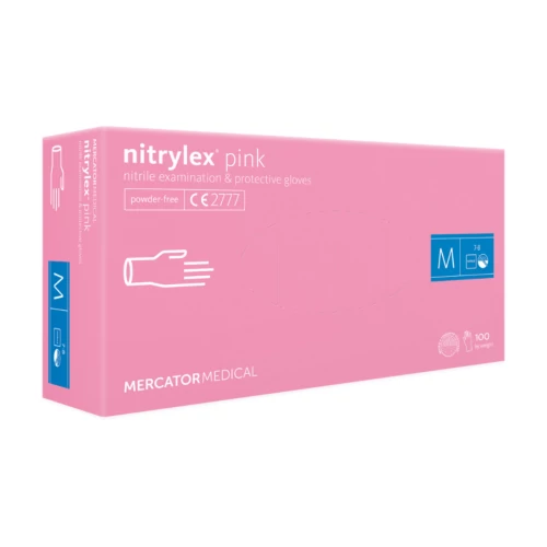 Nitrylex® pink M púdermentes nitril kesztyű