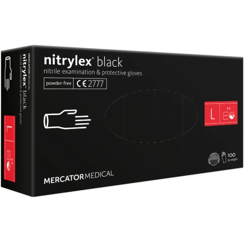 Nitrylex® black L púdermentes nitril kesztyű