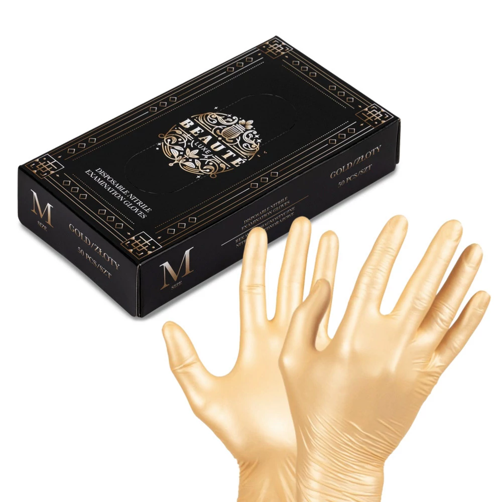 Beaute Luxe  Nitril kesztyű M 50db arany