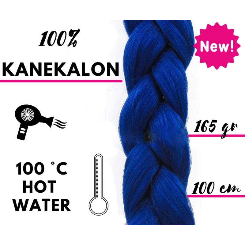 Afro szintetikus 100% kanekalon haj 165g - Blue 