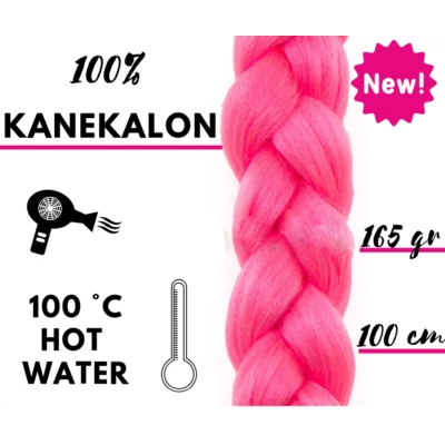 Afro szintetikus 100% kanekalon haj 165g - pink