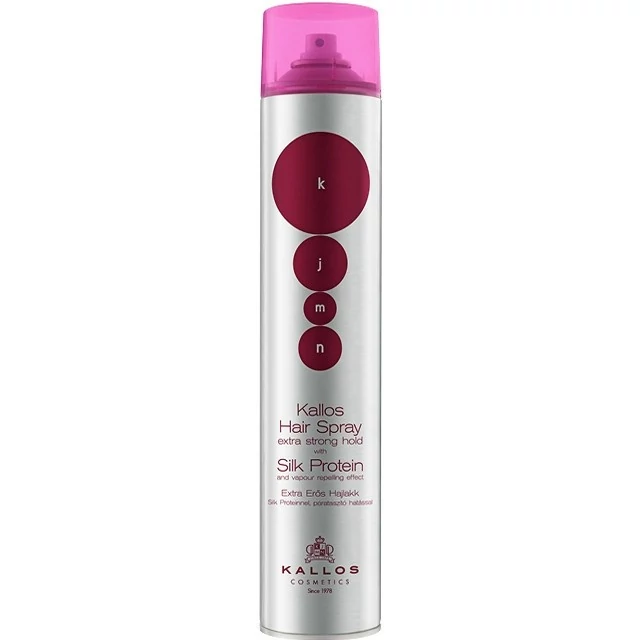 Kallos KJMN extra erős hajlakk silk proteinnel, párataszító hatással 750ml