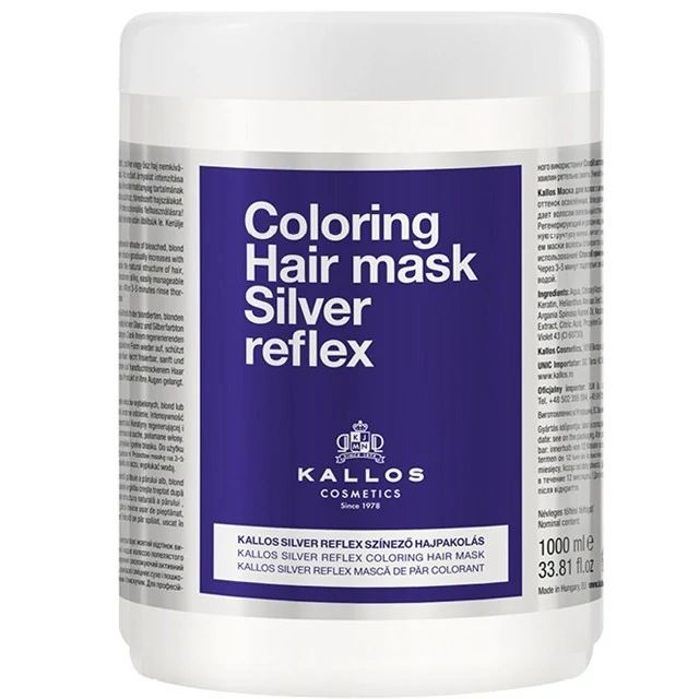 Kallos Silver reflex színező hajpakolás 1000ml