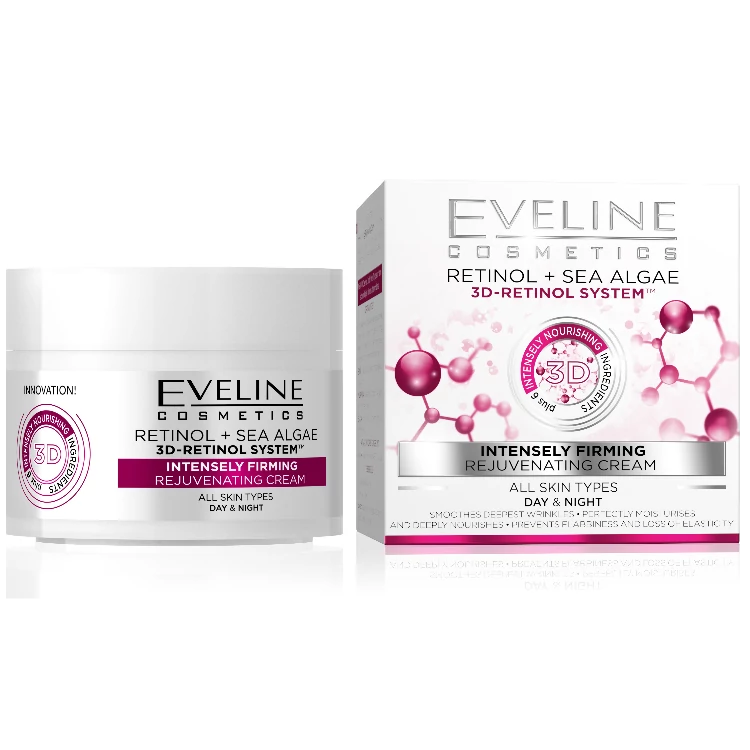 Eveline Retinol + Tengeri Algák Intenzív feszesítő fiatalító nappali és éjszakai krém minden bőrtípusra 50ml