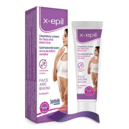 X-Epil Szőrtelenítő krém arcra/bikini vonalra 40ml