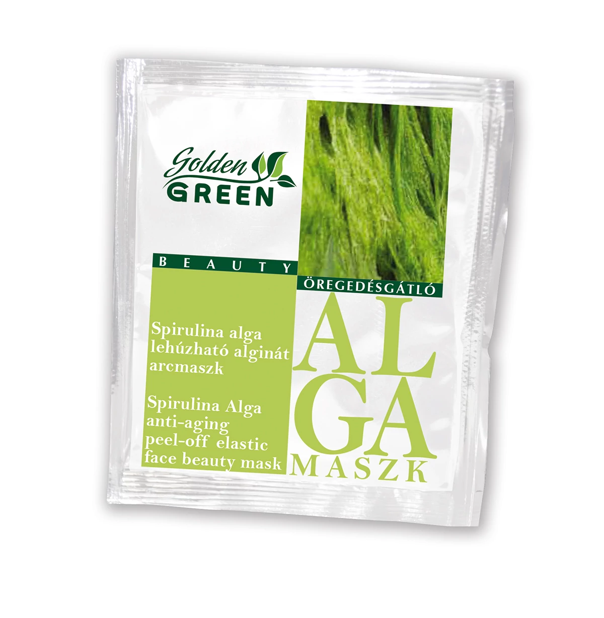 Golden Green Spirulina Alga lehúzható öregedésgátló arcmaszk 6g